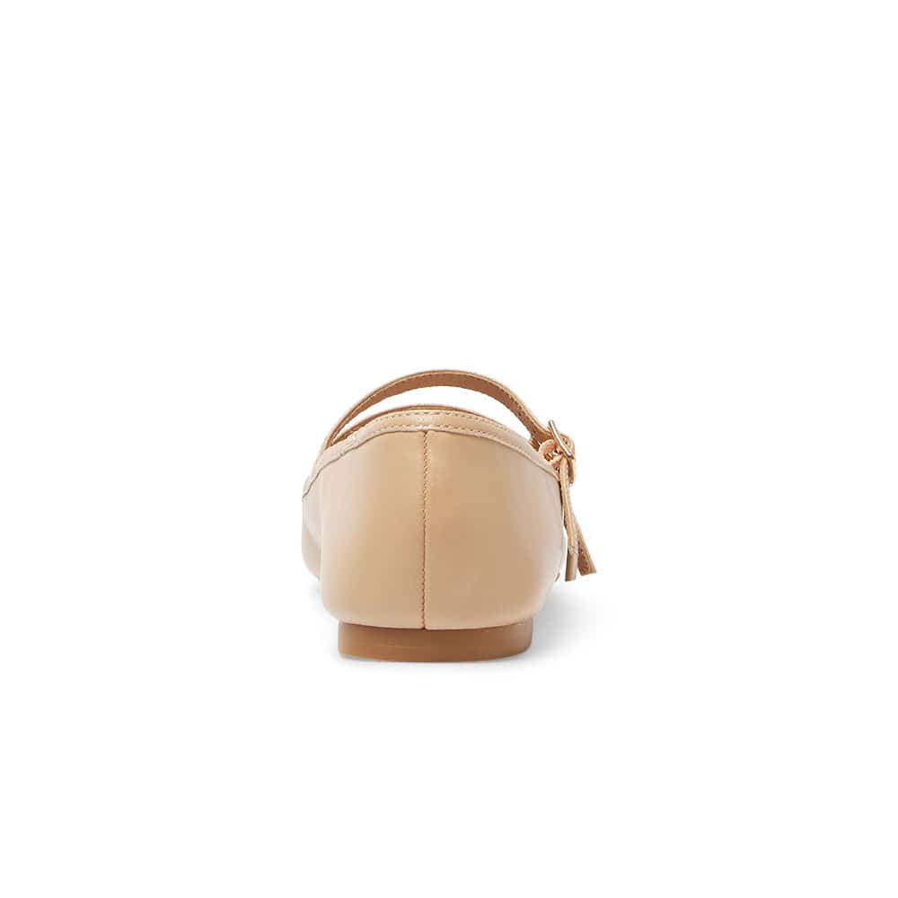 Millie Ballet Flat in Nude Leather