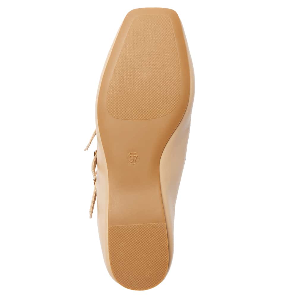 Millie Ballet Flat in Nude Leather