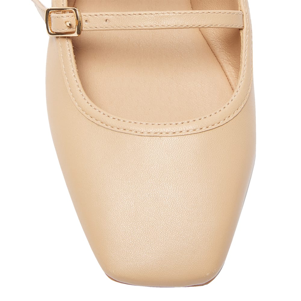 Millie Ballet Flat in Nude Leather