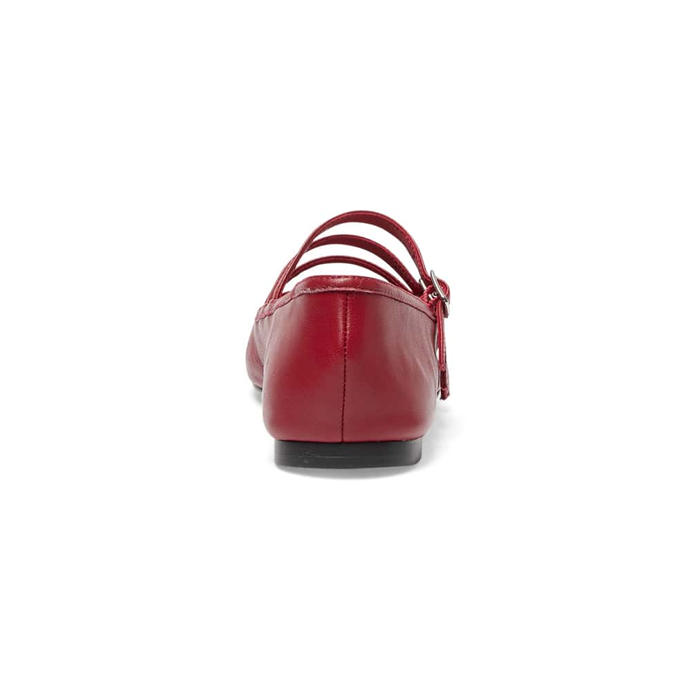 Millie Ballet Flat in Red Leather