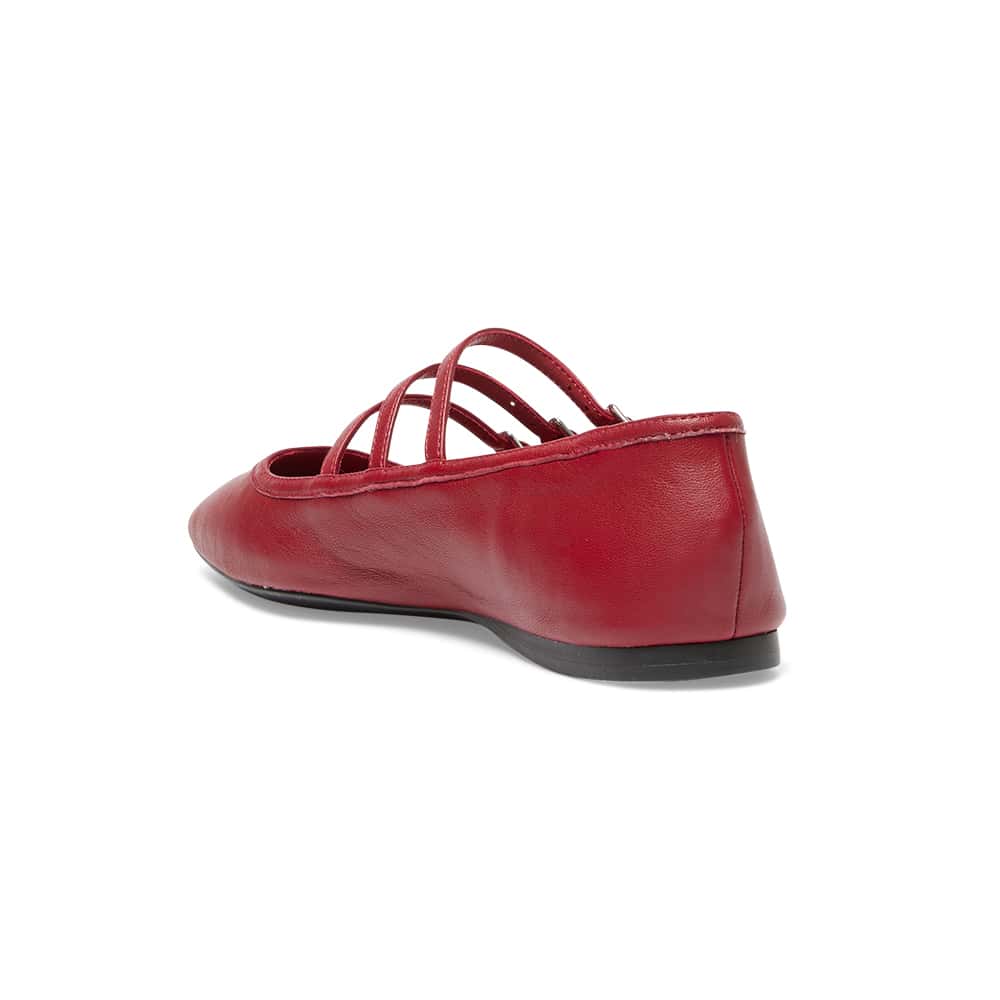 Millie Ballet Flat in Red Leather