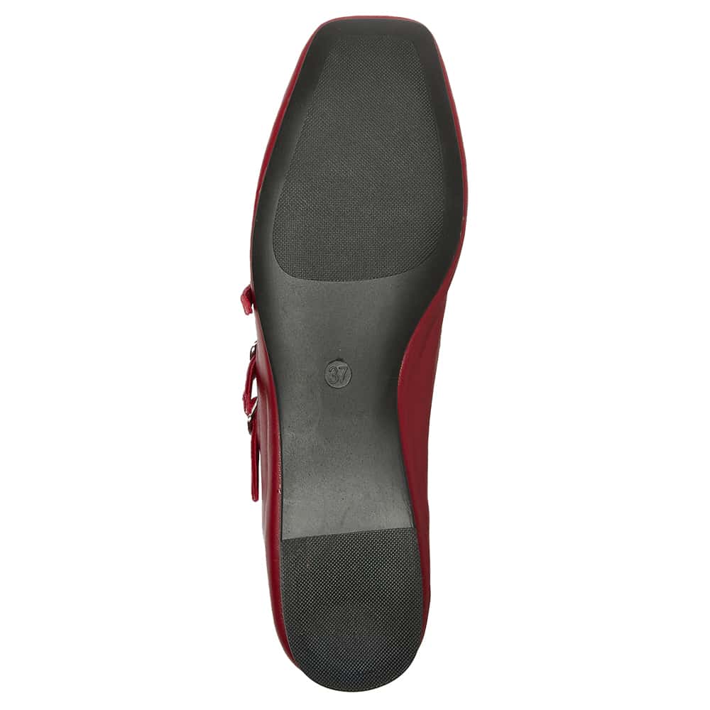 Millie Ballet Flat in Red Leather
