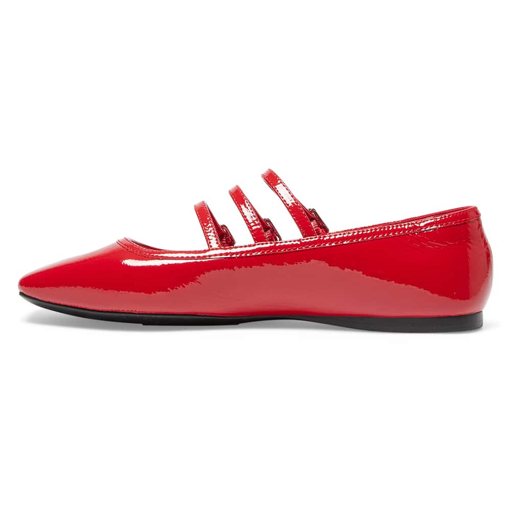 Millie Ballet Flat in Red Patent