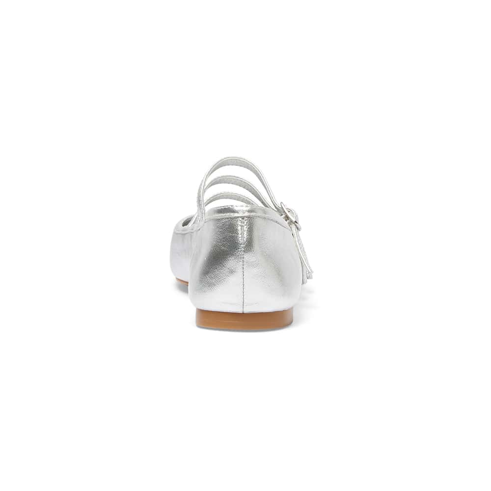 Millie Ballet Flat in Silver Metallic
