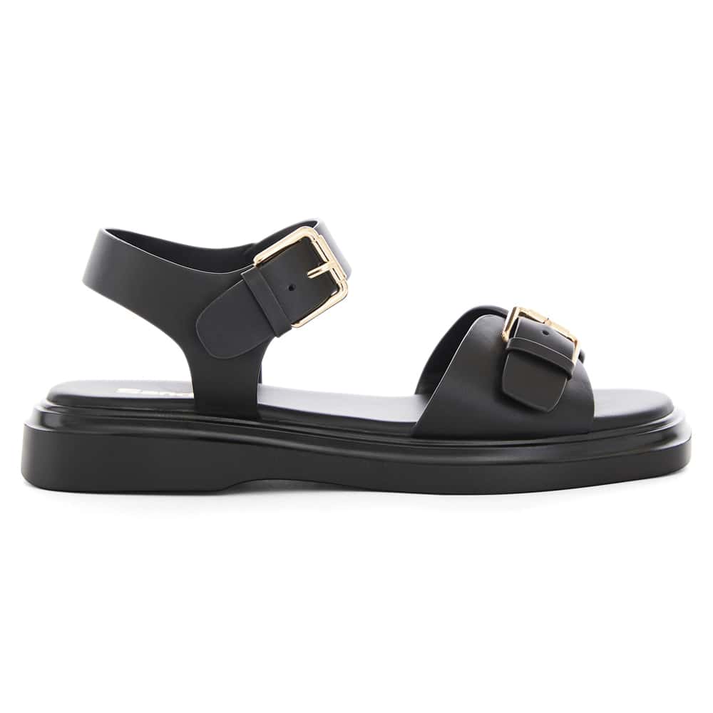 Mimi Sandal in Black Smooth