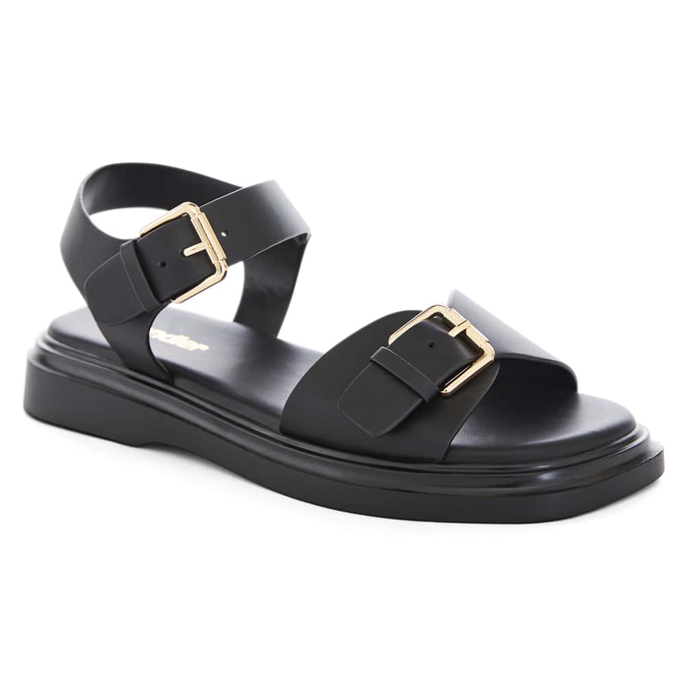Mimi Sandal in Black Smooth