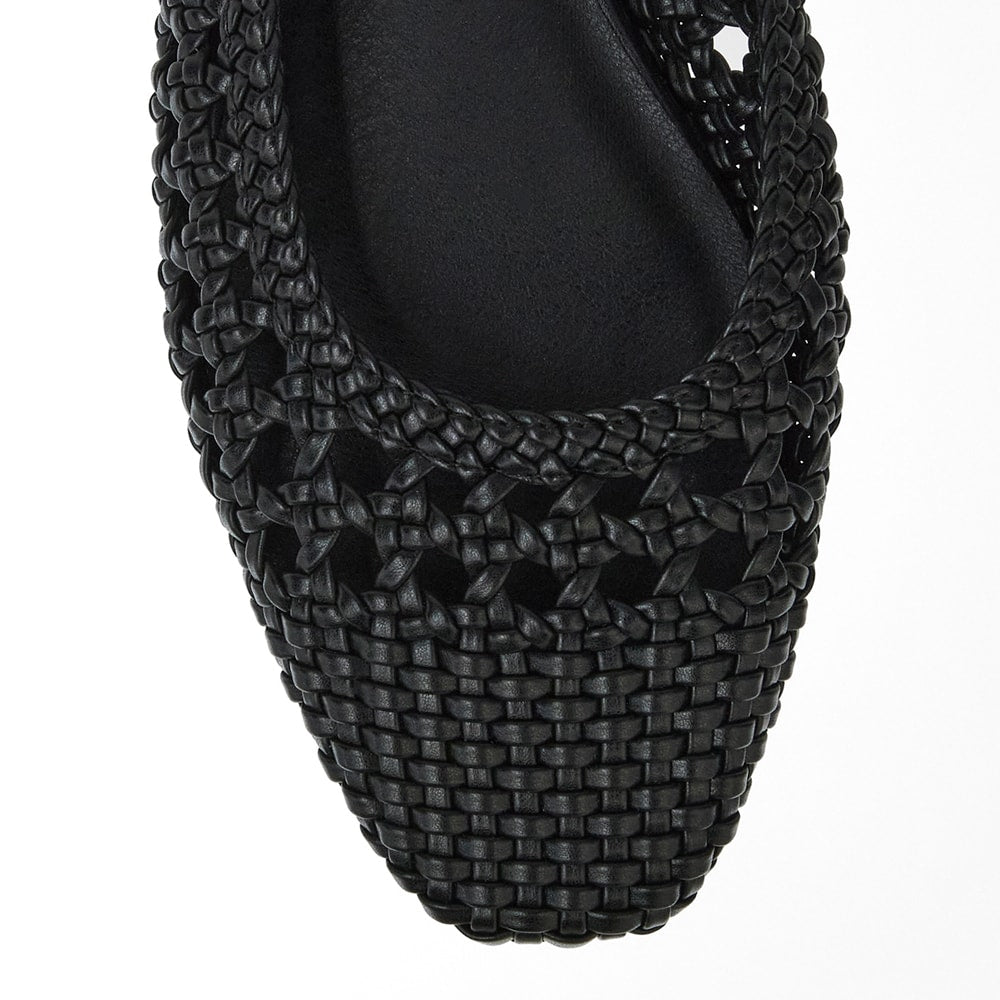 Mirabel Ballet Flat in Black Weave