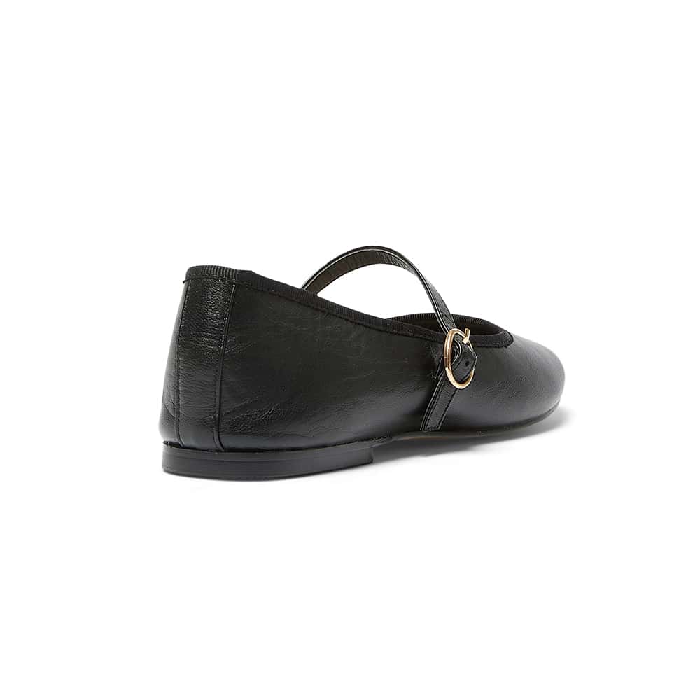 Molly Ballet Flat in Black Leather