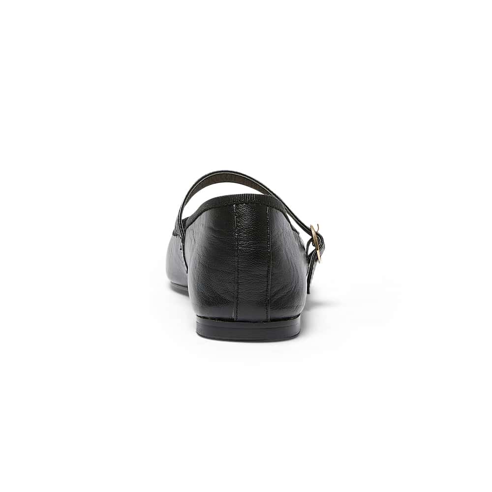 Molly Ballet Flat in Black Leather