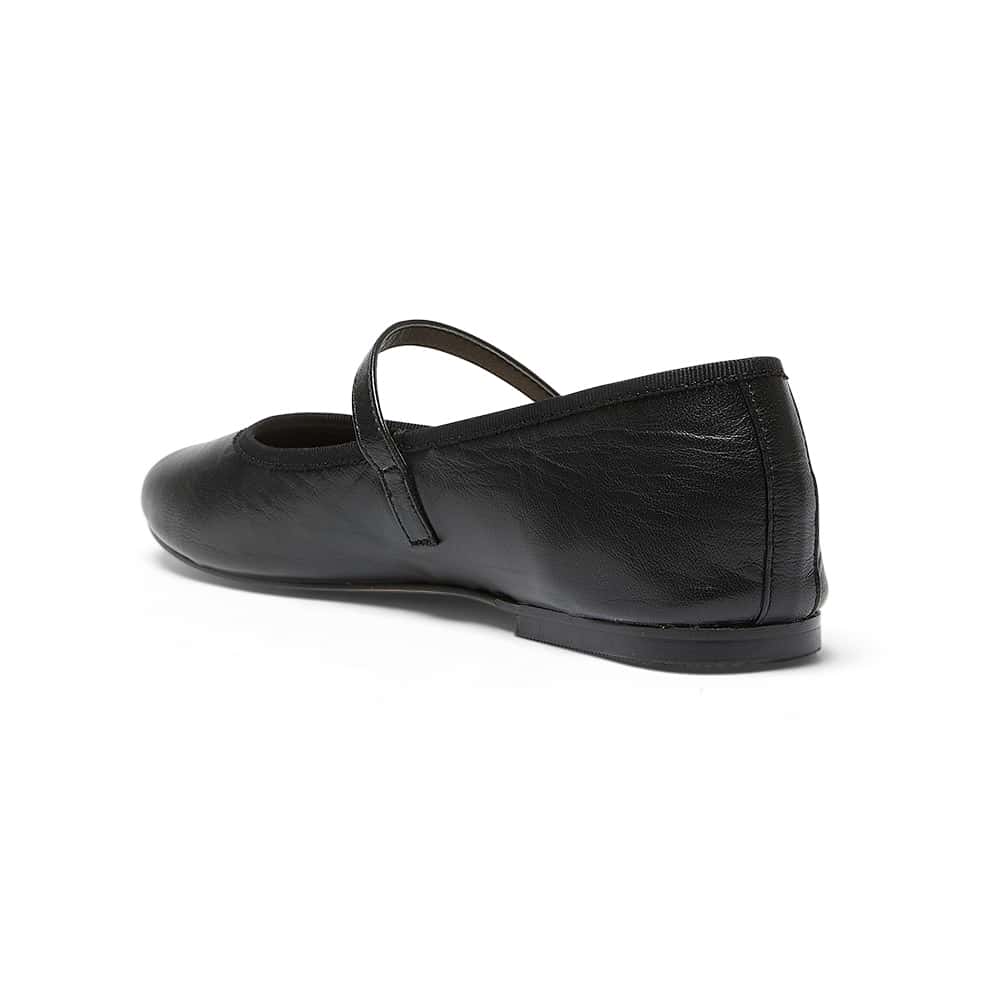 Molly Ballet Flat in Black Leather