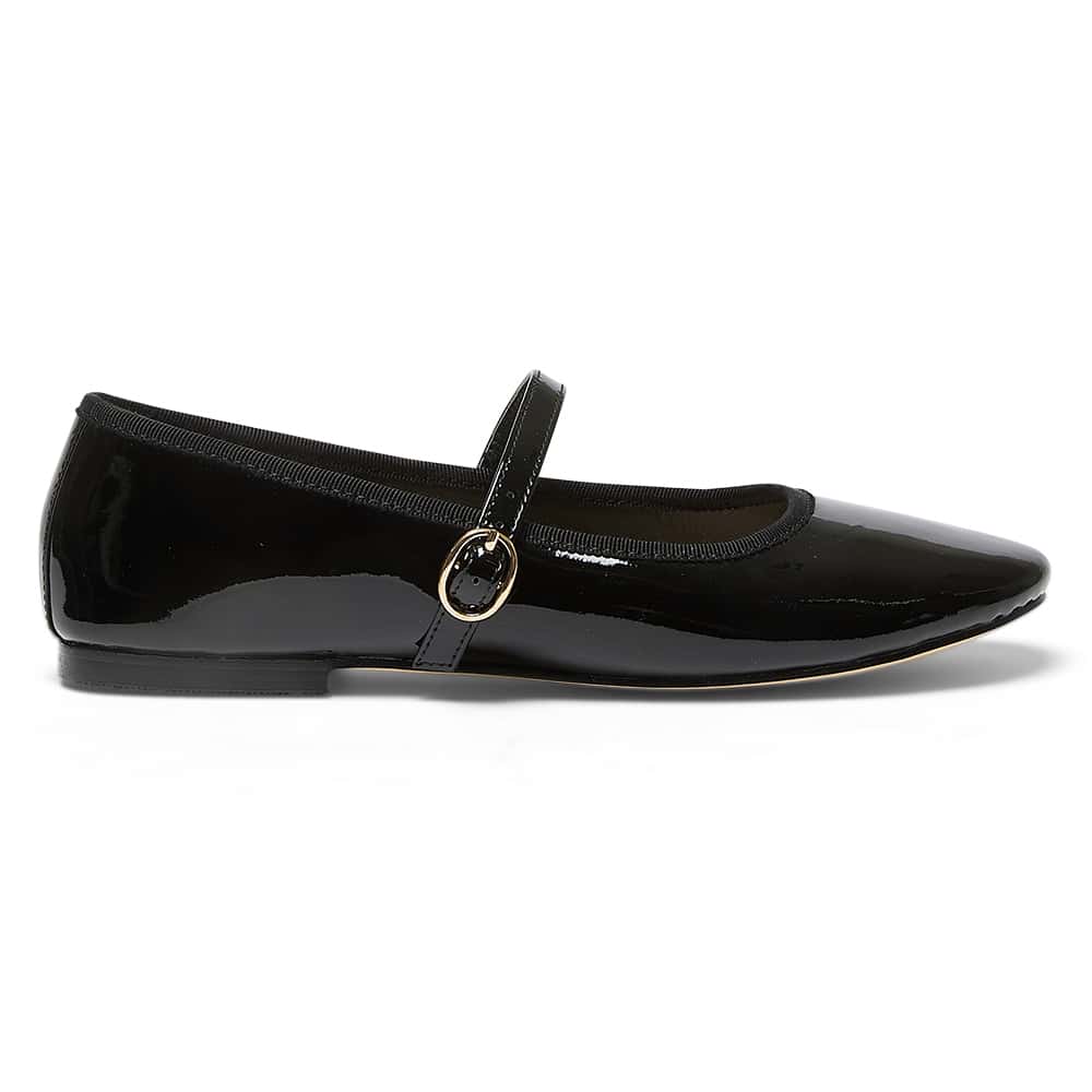 Molly Ballet Flat in Black Patent