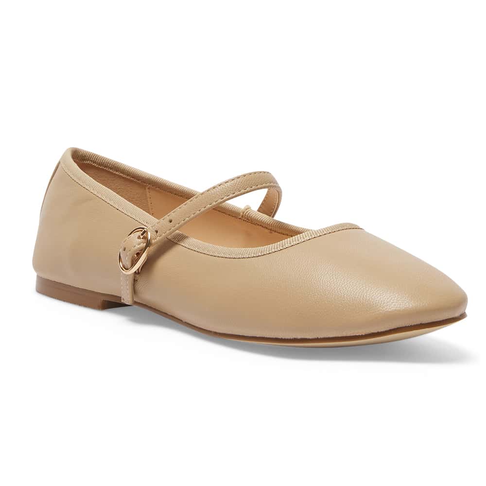 Molly Ballet Flat in Nude Leather