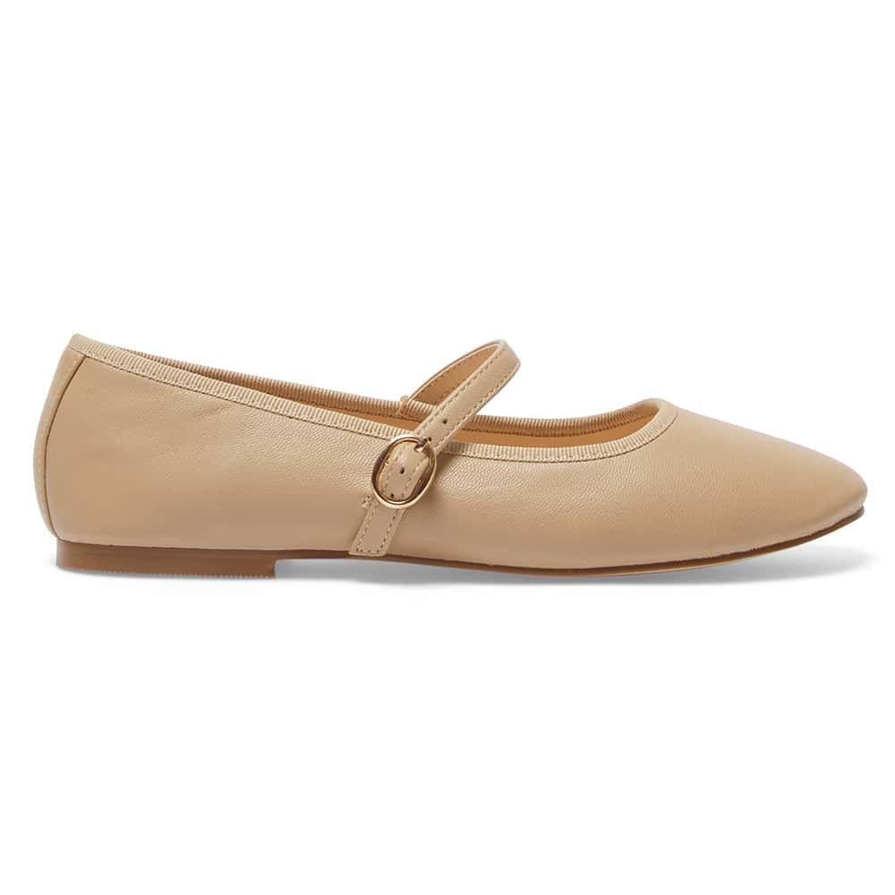 Molly Ballet Flat in Nude Leather