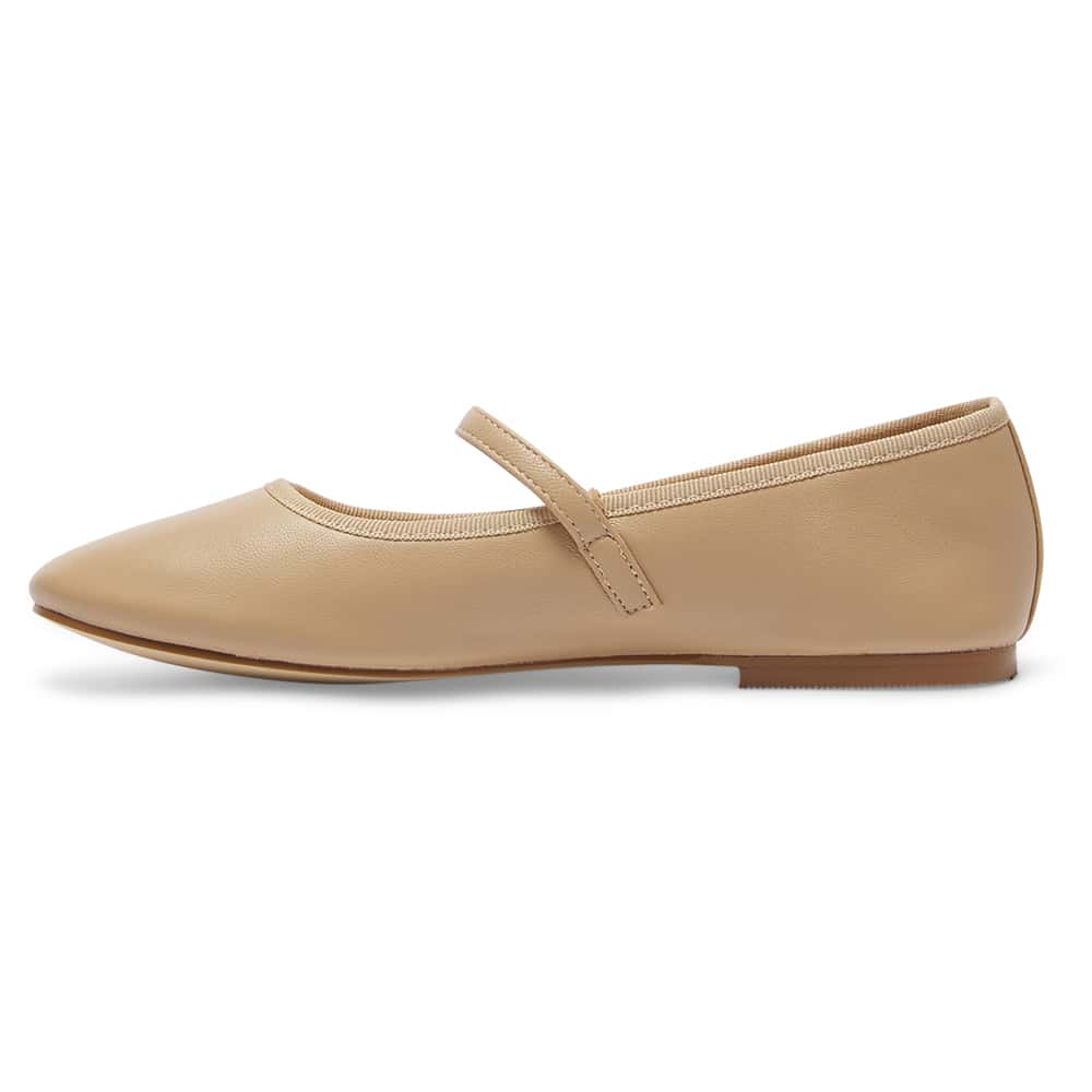 Molly Ballet Flat in Nude Leather