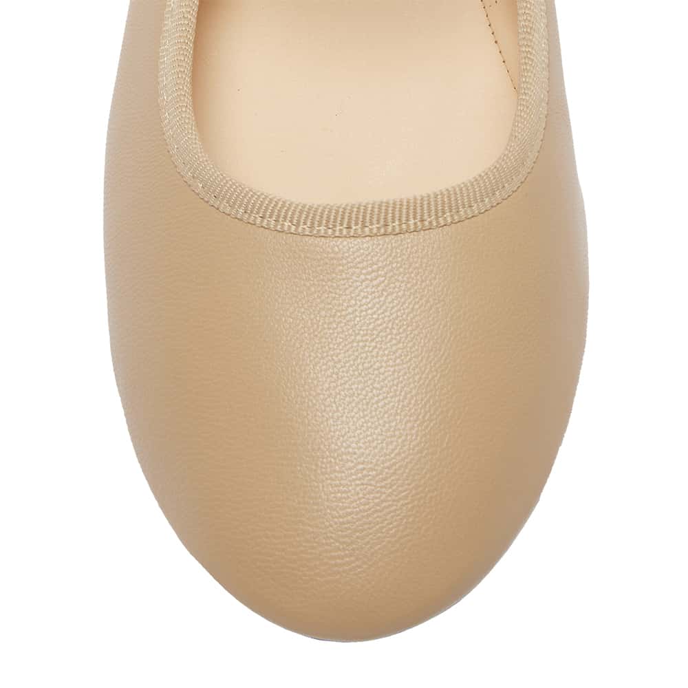 Molly Ballet Flat in Nude Leather