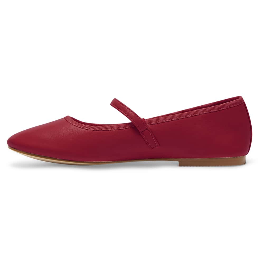 Molly Ballet Flat in Red Leather