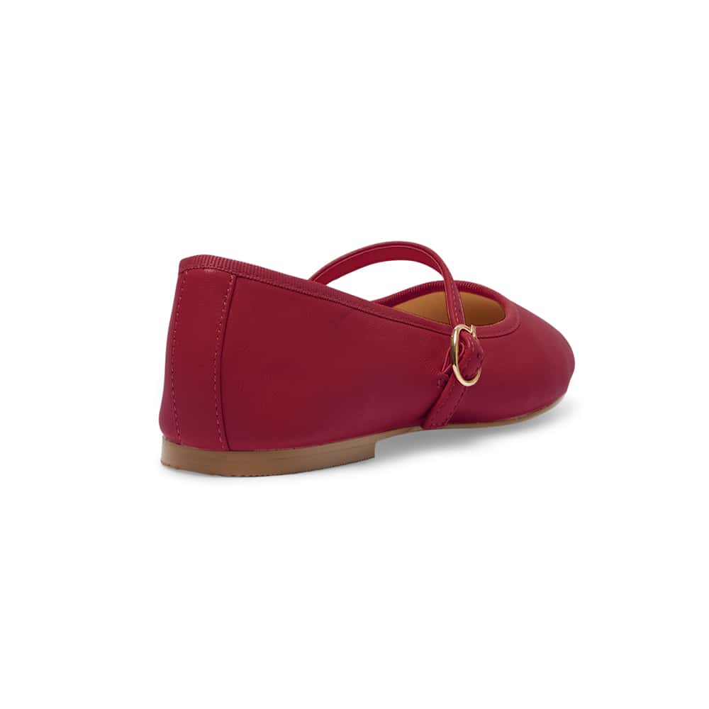 Molly Ballet Flat in Red Leather