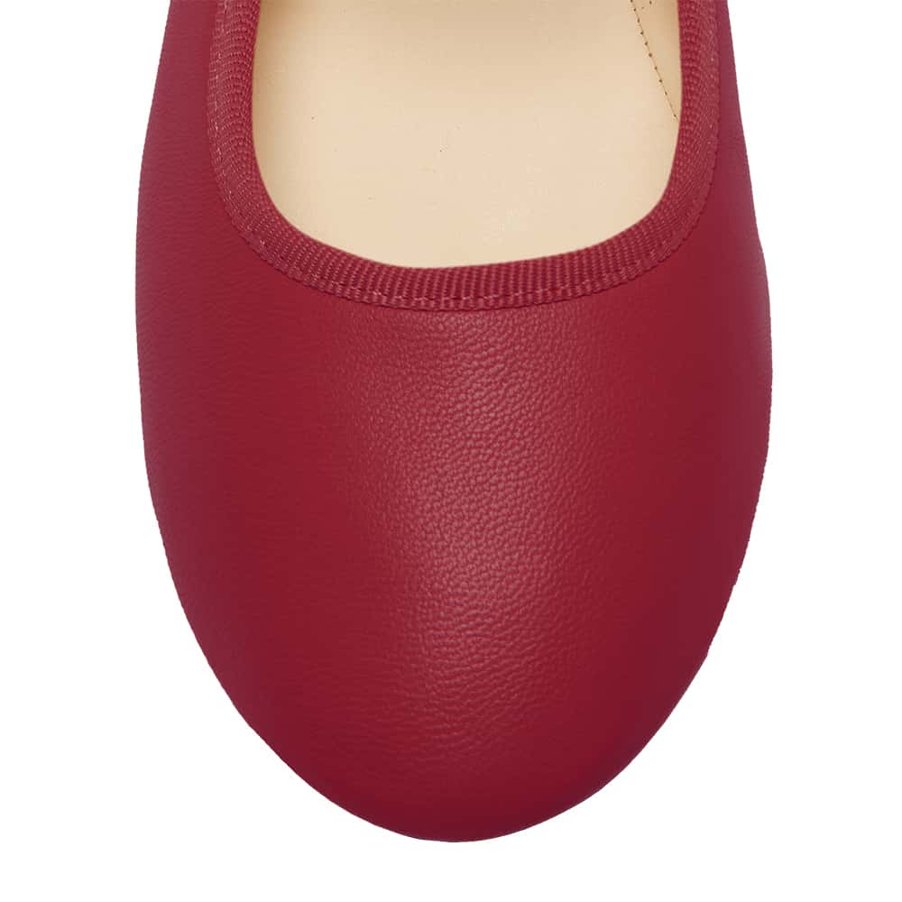 Molly Ballet Flat in Red Leather