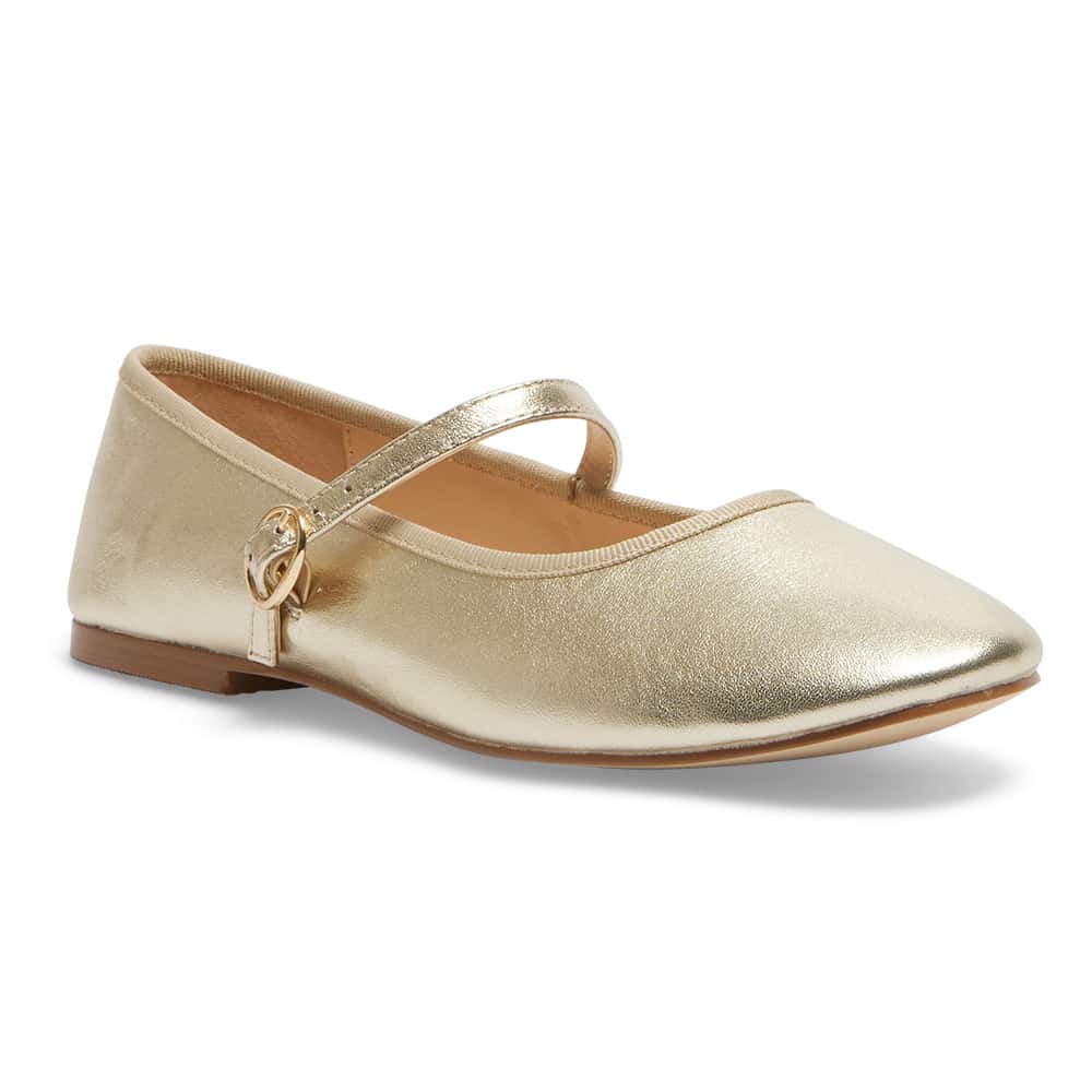 Molly Ballet Flat in Soft Gold Leather