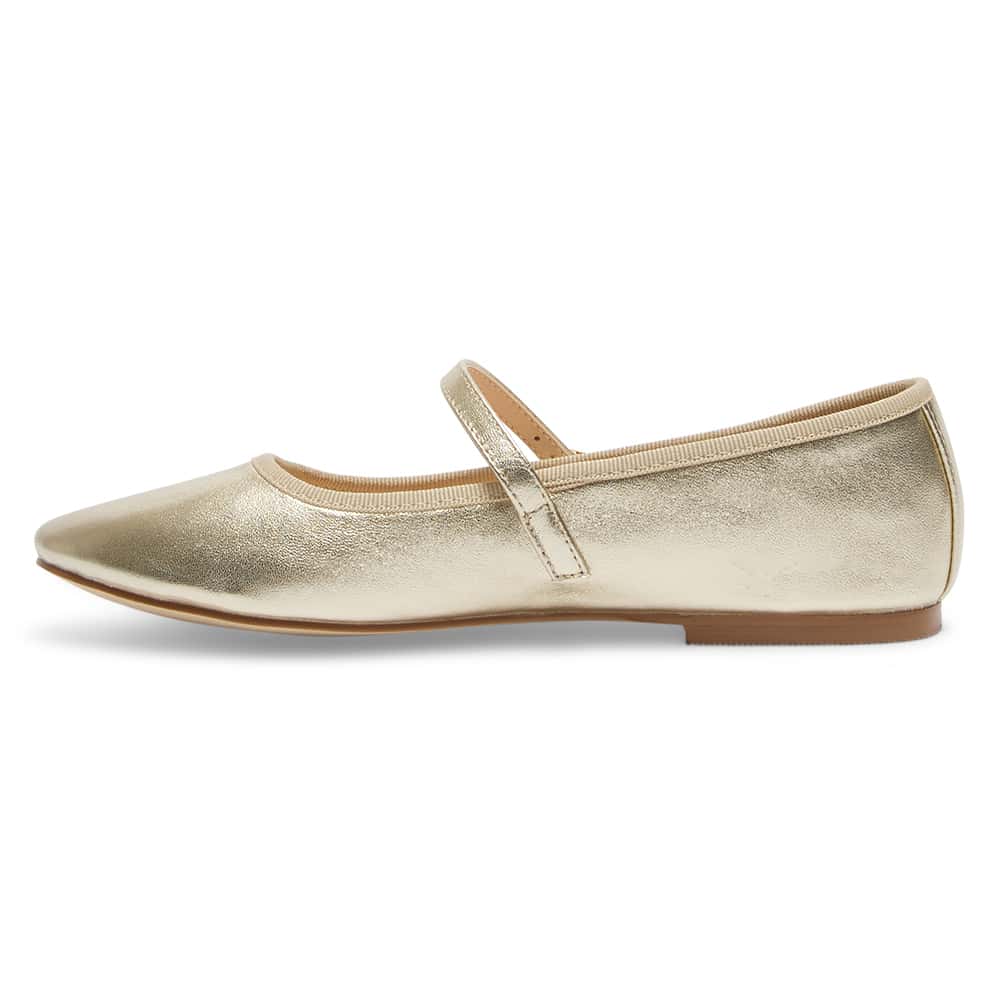 Molly Ballet Flat in Soft Gold Leather