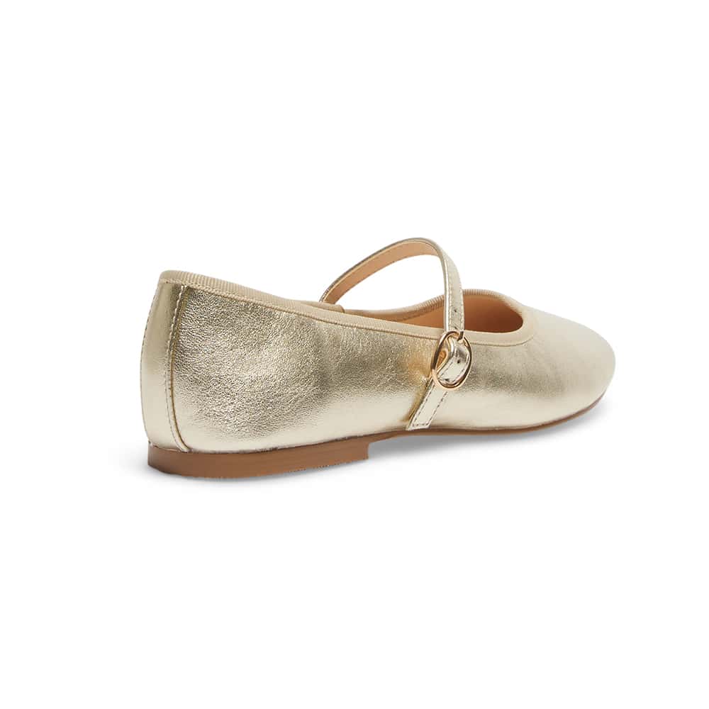 Molly Ballet Flat in Soft Gold Leather