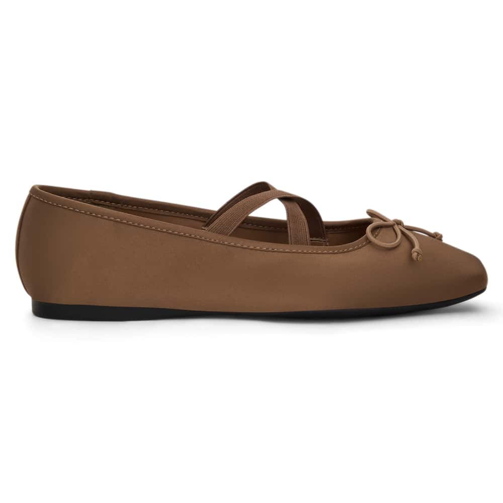 Monica Ballet Flat in Bronze Satin