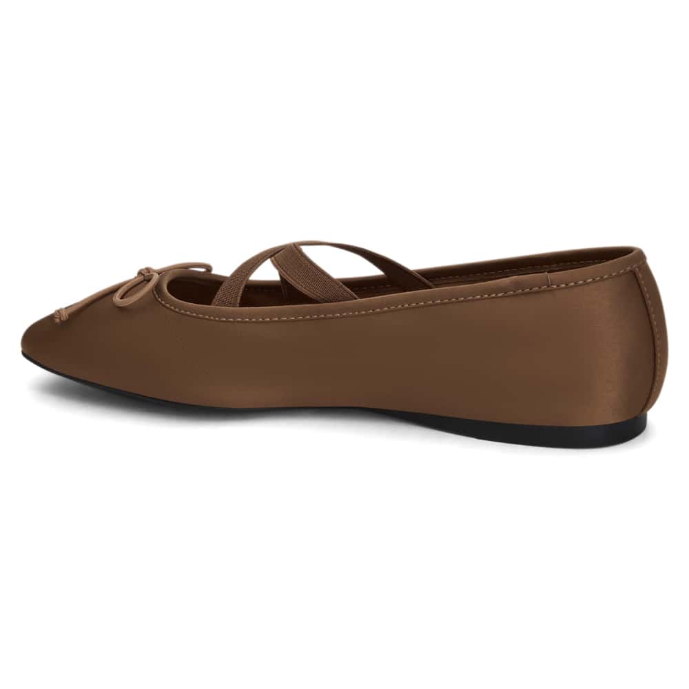 Monica Ballet Flat in Bronze Satin