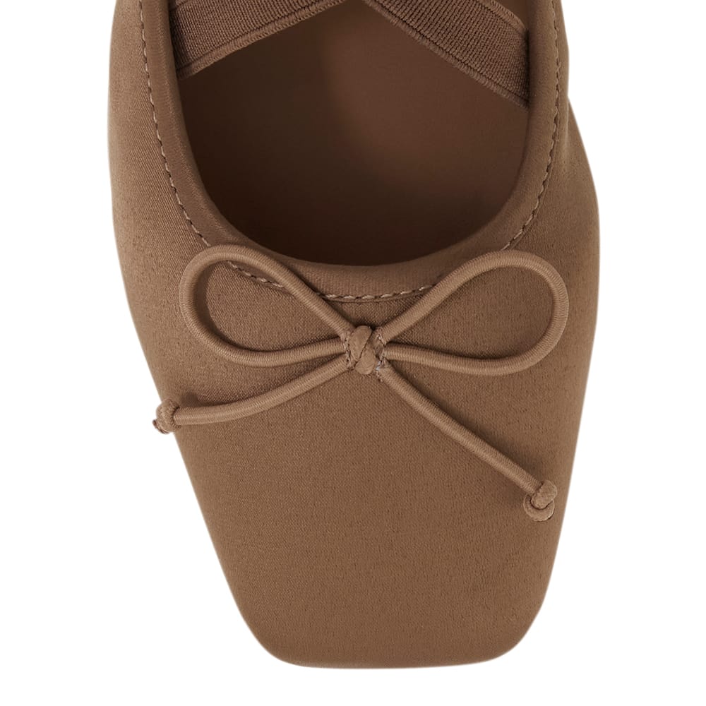 Monica Ballet Flat in Bronze Satin