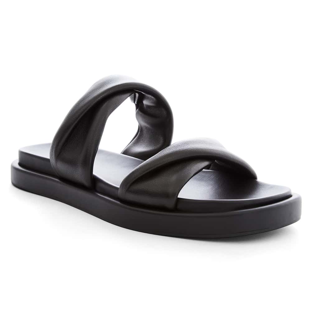Nara Slide in Black Leather