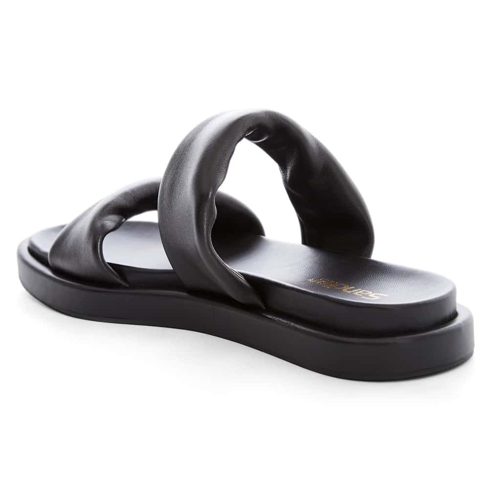 Nara Slide in Black Leather