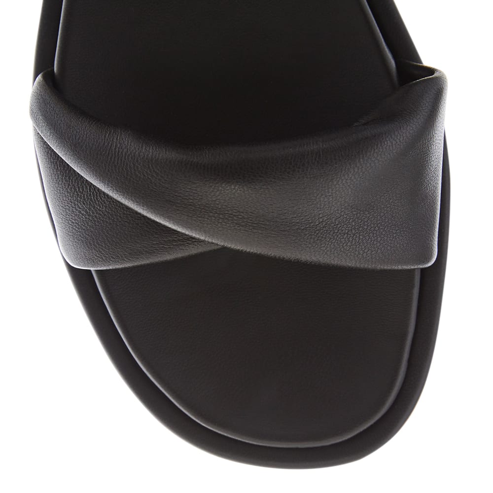 Nara Slide in Black Leather