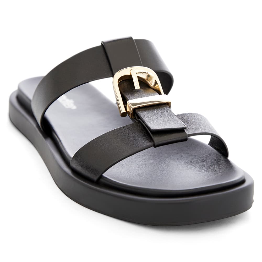 Nelly Slide in Black Leather