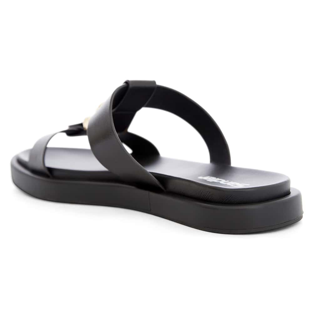 Nelly Slide in Black Leather