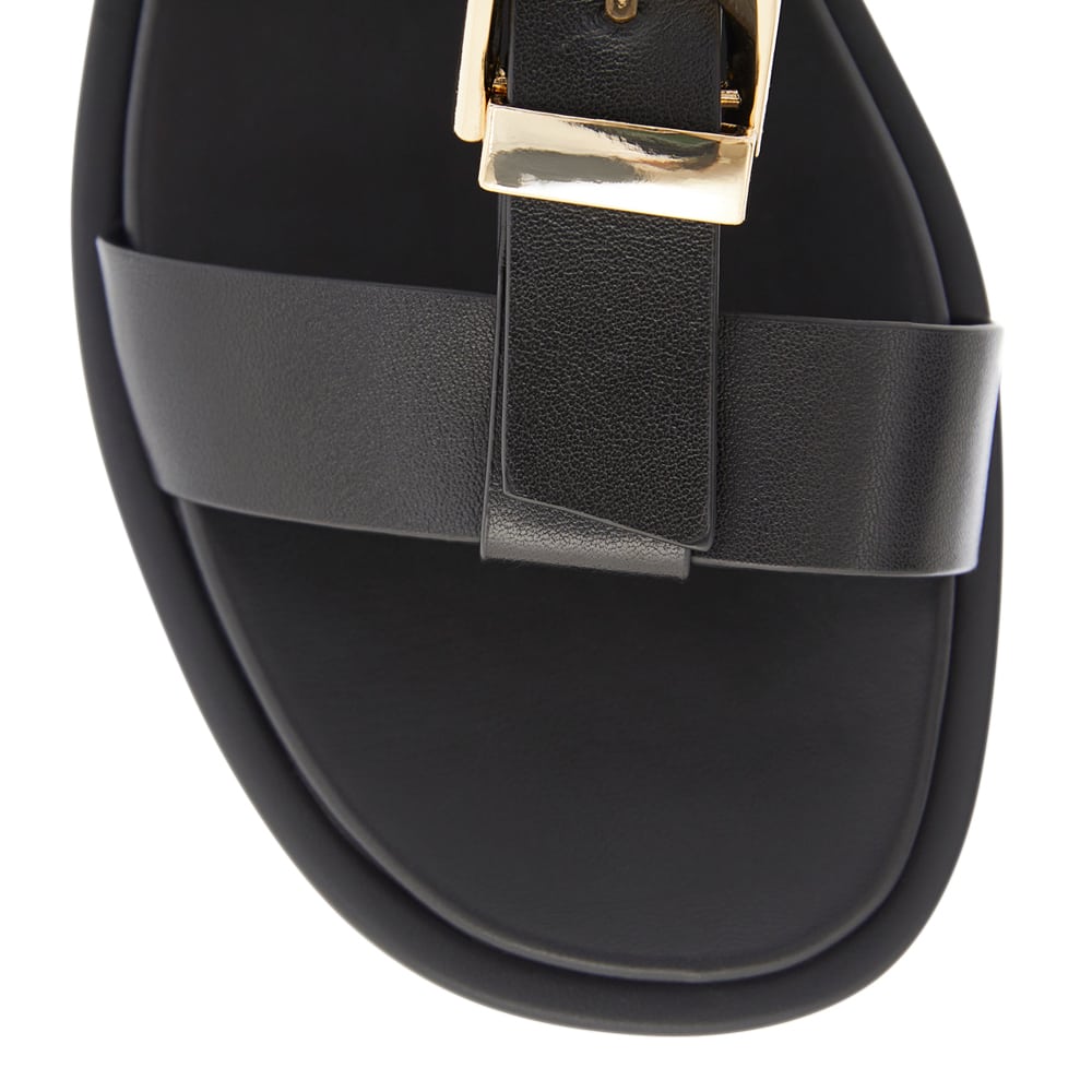 Nelly Slide in Black Leather