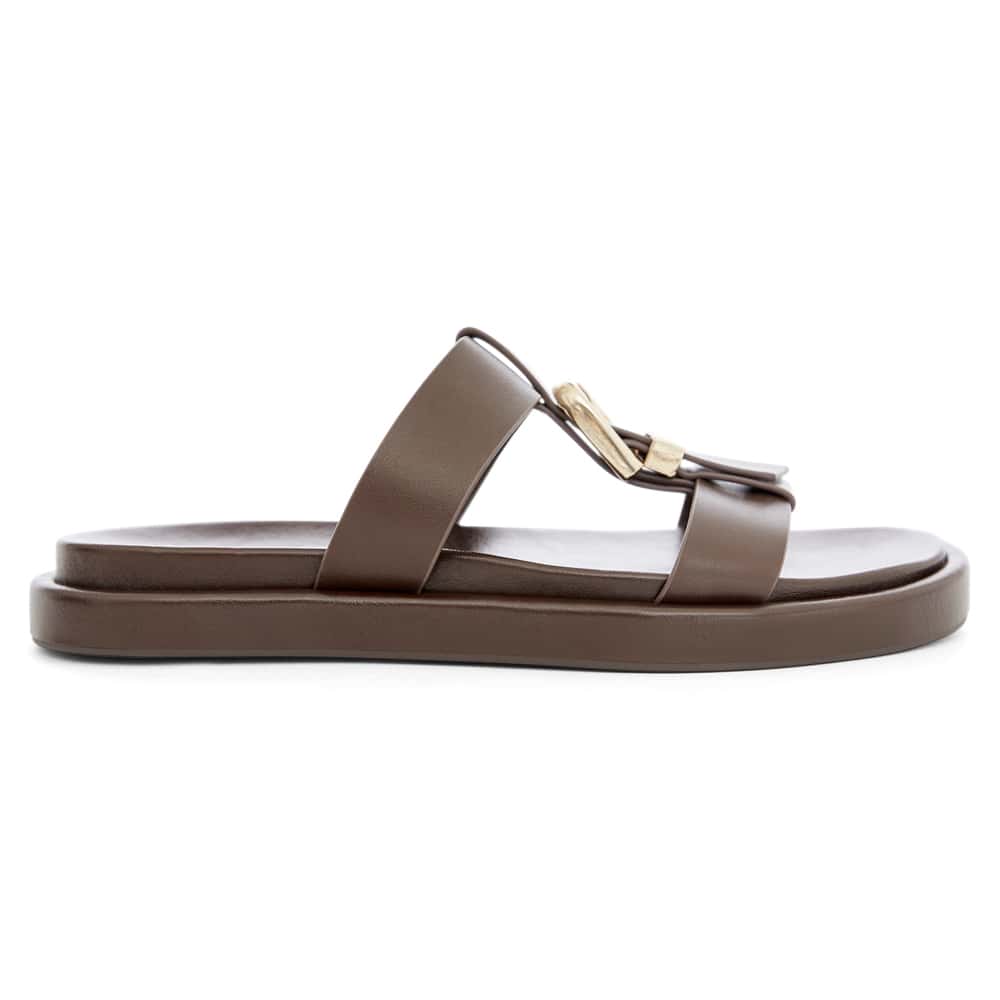 Nelly Slide in Chocolate  Leather