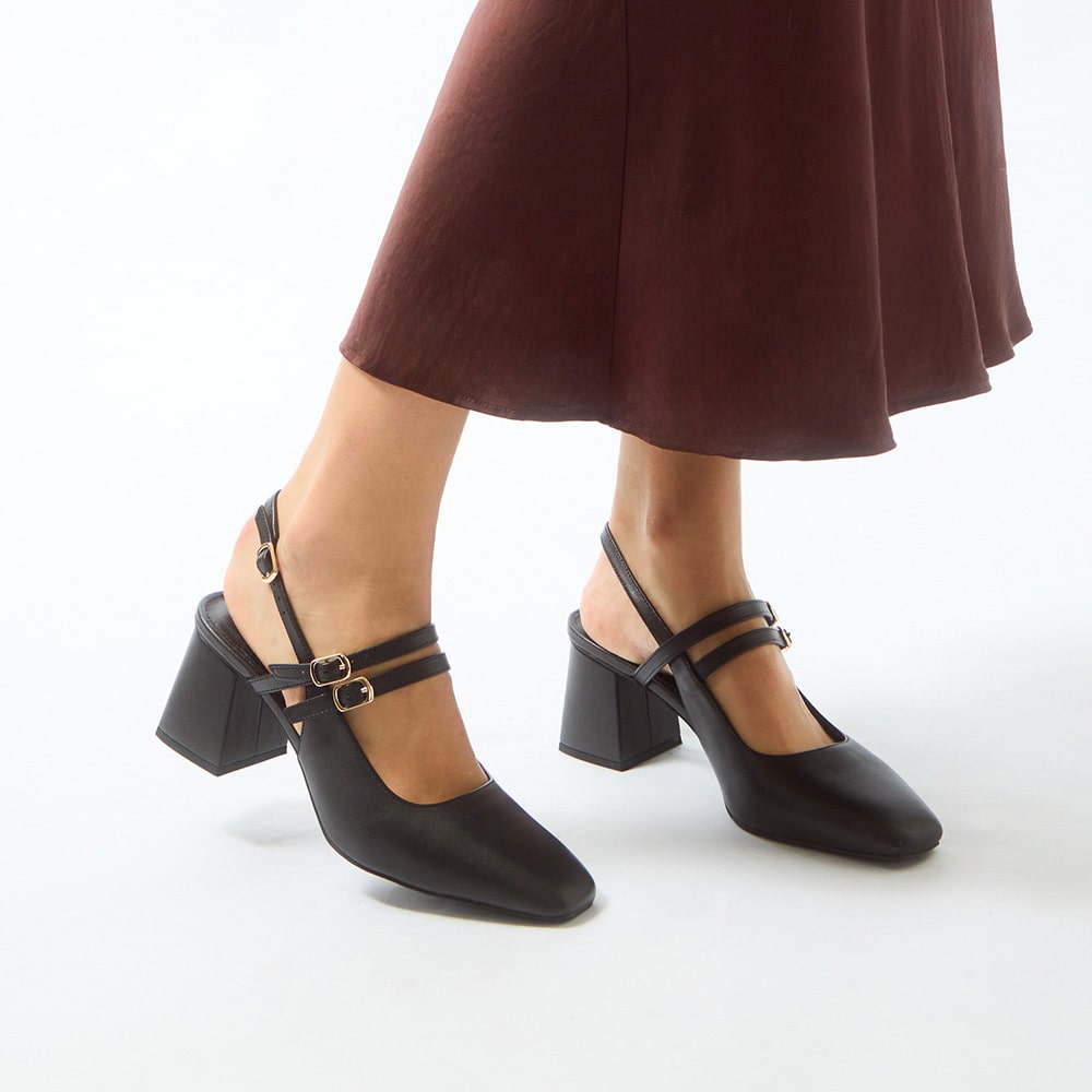 Nexus Heel in Black Leather