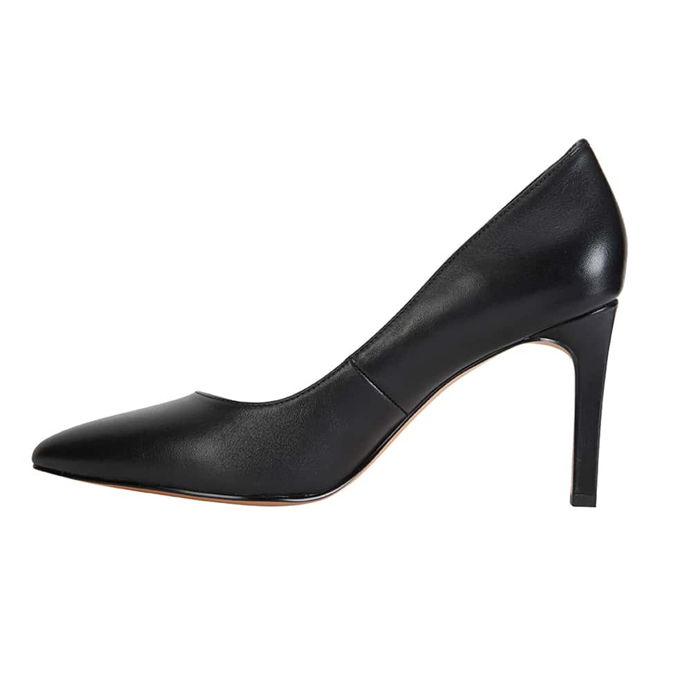 Octavia Heel in Black Leather