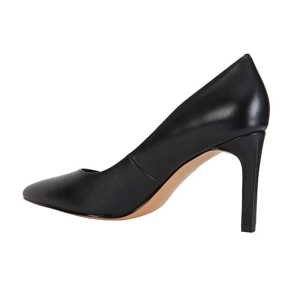 Octavia Heel in Black Leather