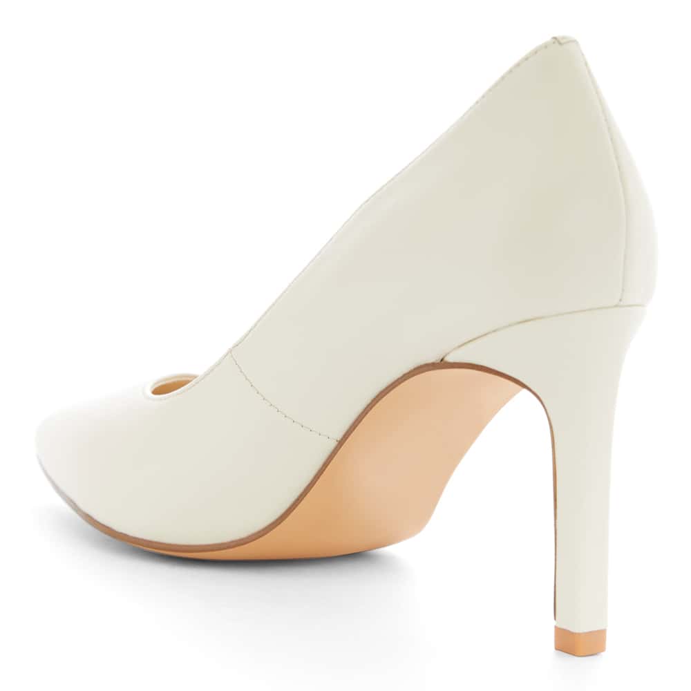 Octavia Heel in Bone Leather