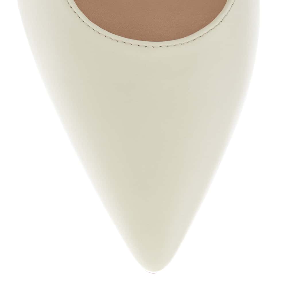 Octavia Heel in Bone Leather