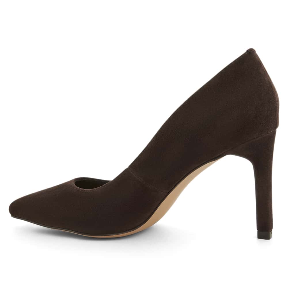 Octavia Heel in Chocolate  Suede