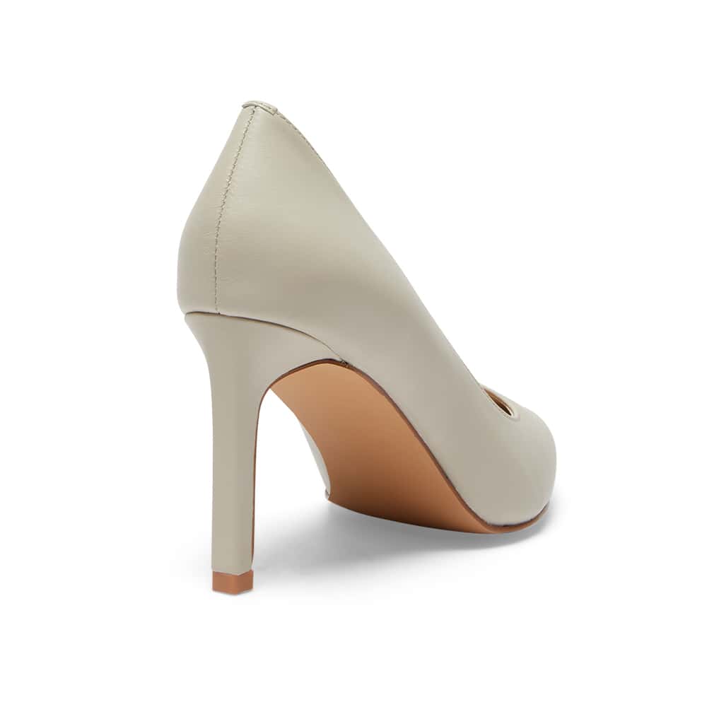 Octavia Heel in Ivory Leather