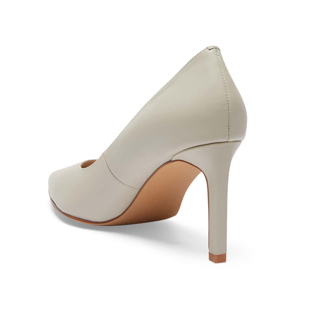 Octavia Heel in Ivory Leather