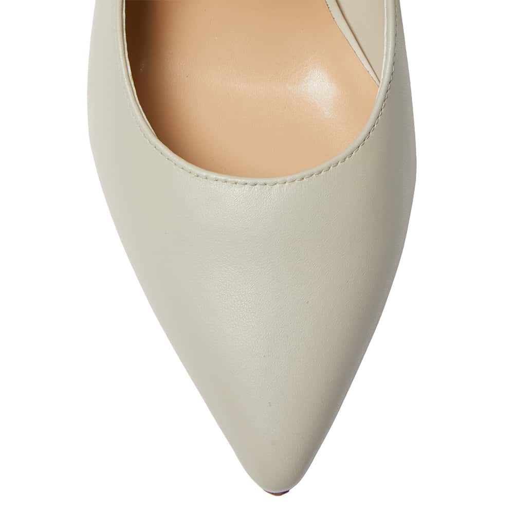 Octavia Heel in Ivory Leather