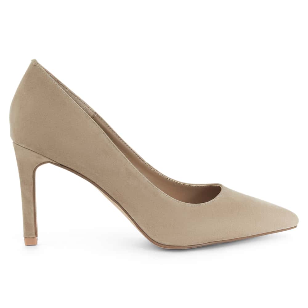 Octavia Heel in Taupe Suede