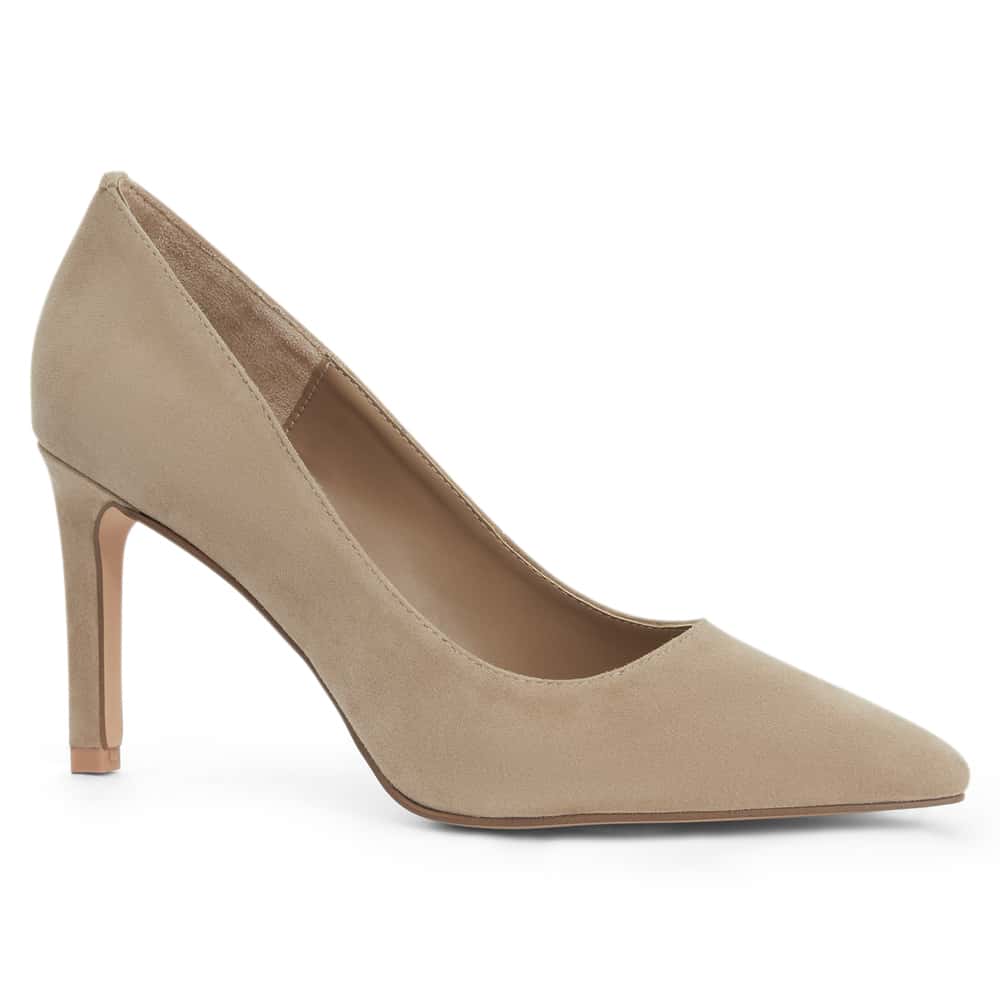 Octavia Heel in Taupe Suede