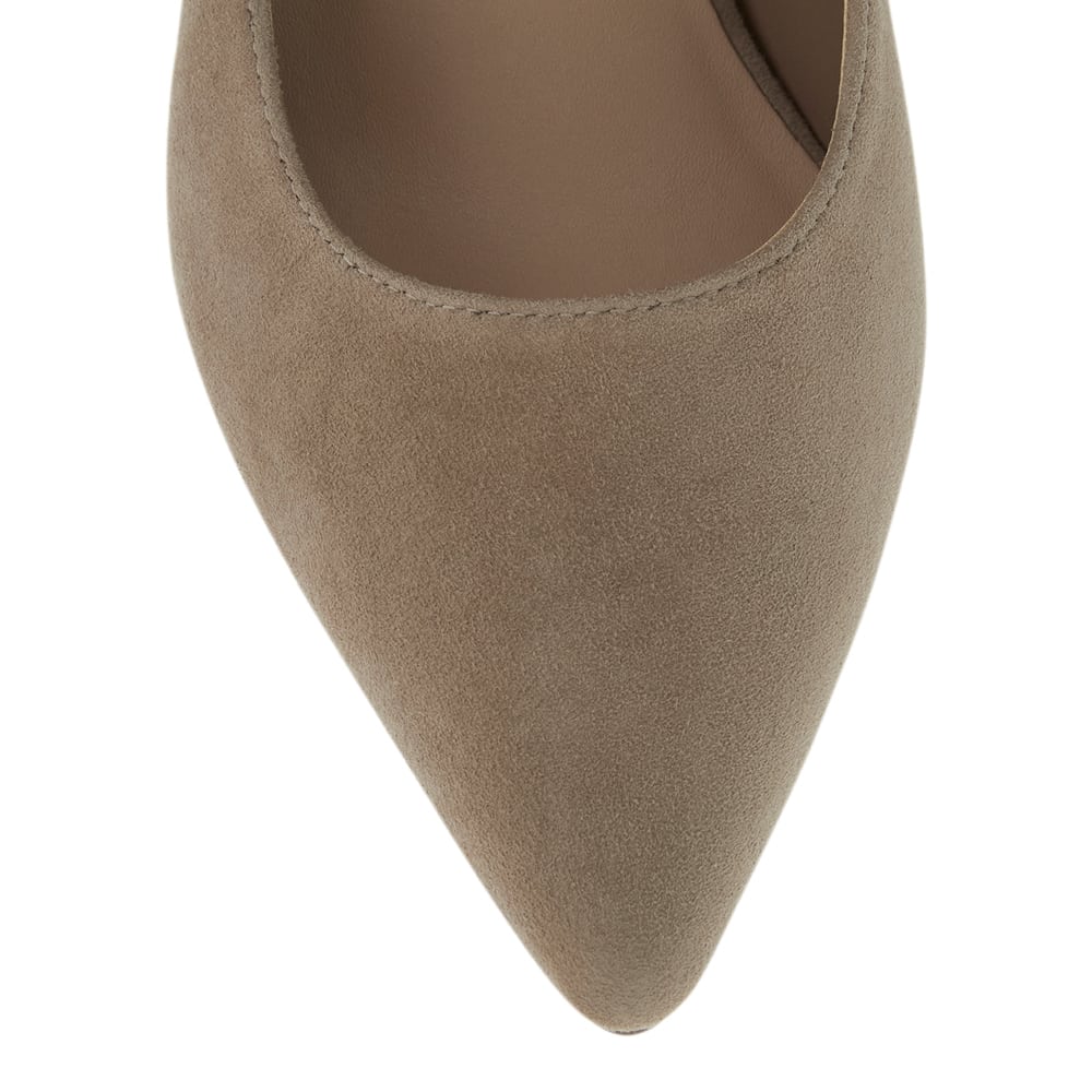 Octavia Heel in Taupe Suede