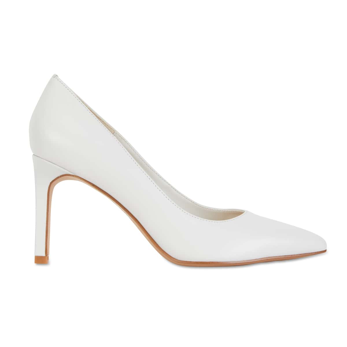 Octavia Heel in White Leather