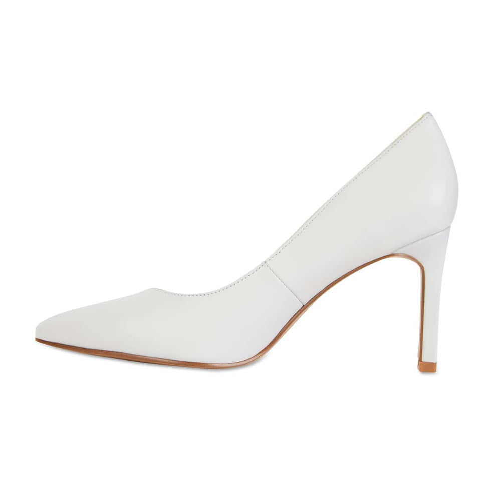 Octavia Heel in White Leather