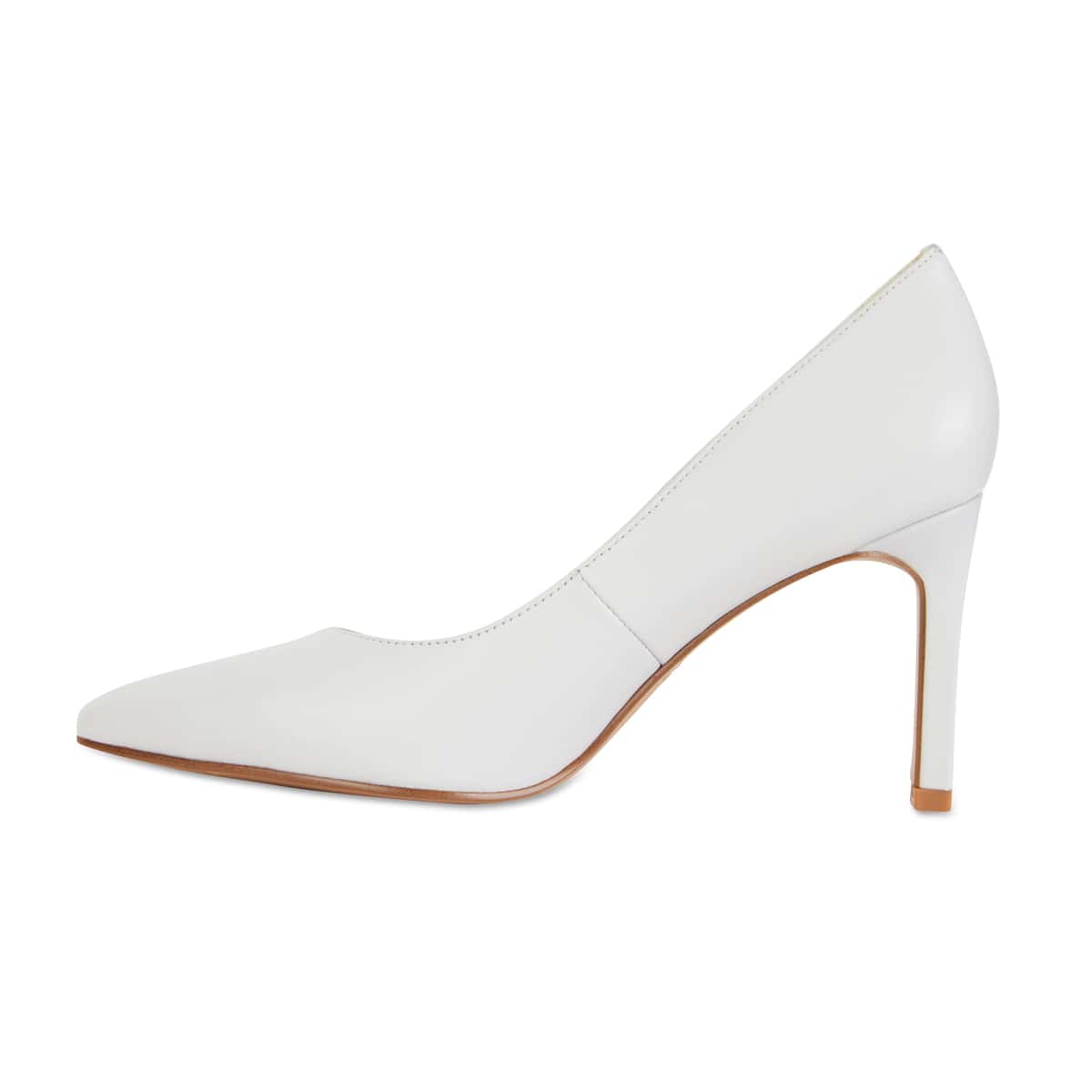 Octavia Heel in White Leather